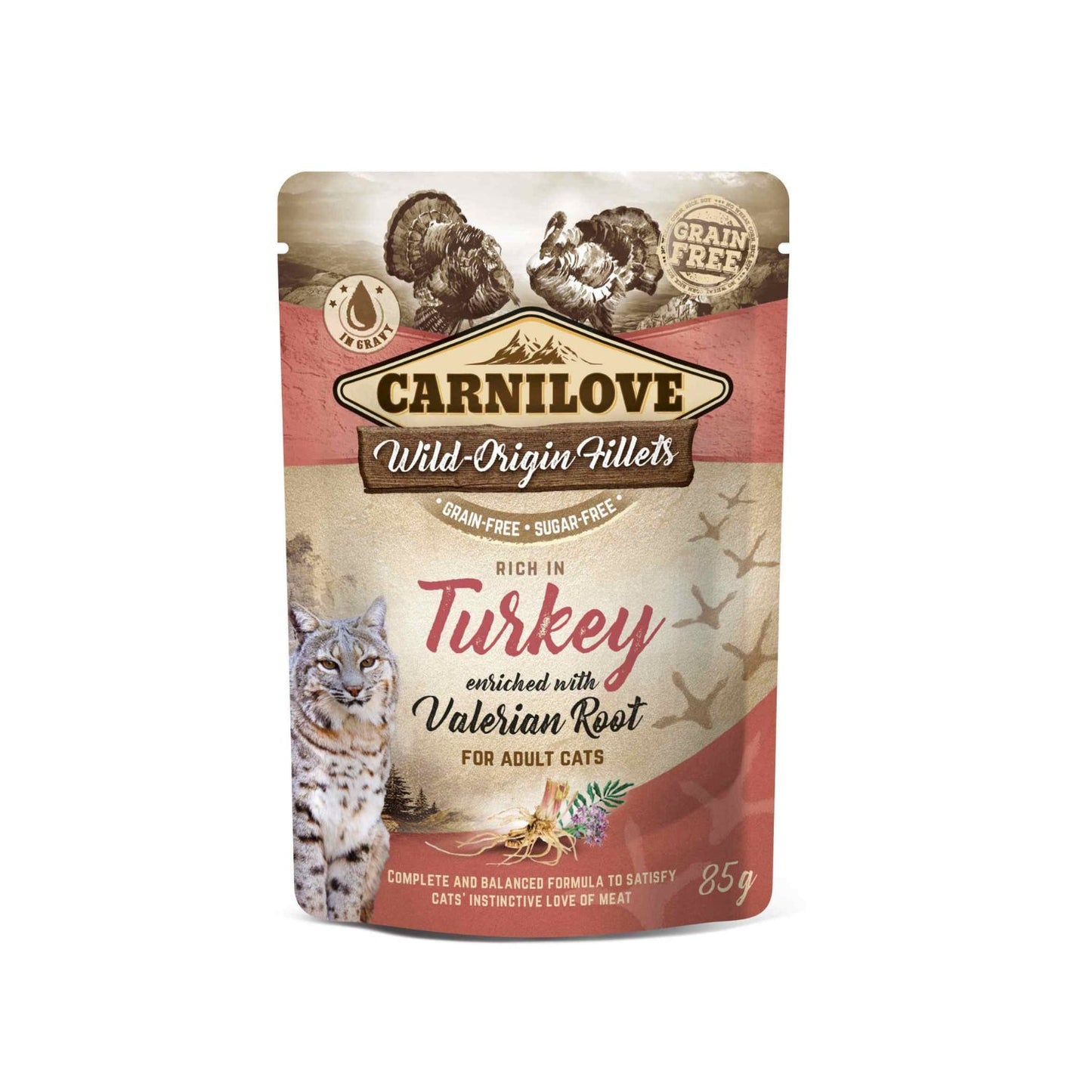Carnilove, Hrana Umeda pentru Pisici Adult, cu Curcan si Valeriana, Fara Cereale, 85g