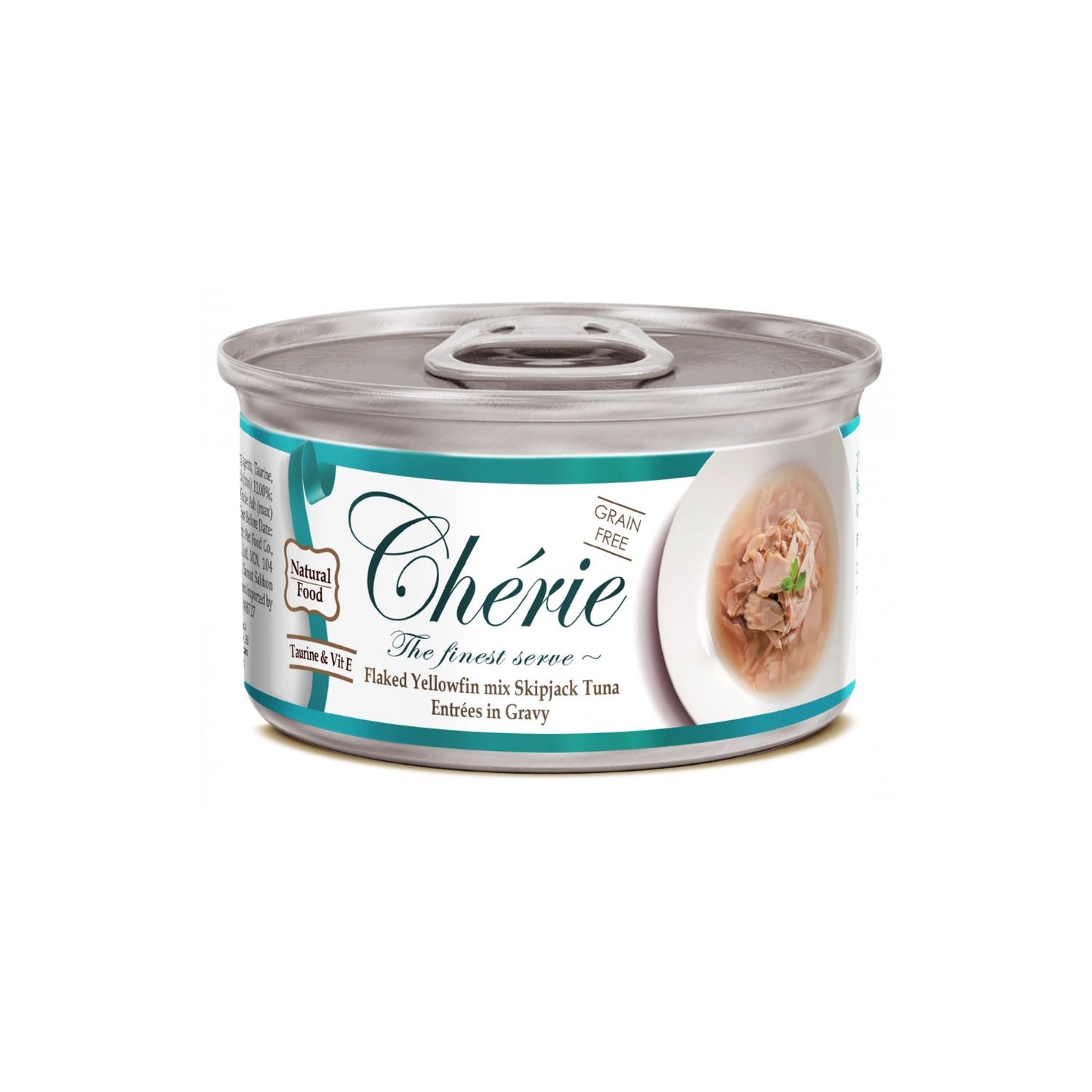 Cherie Adult Cat, Hrana Umeda pentru Pisici Adult, Fulgi de Ton in Sos de Legume, Fara Cereale, 80g