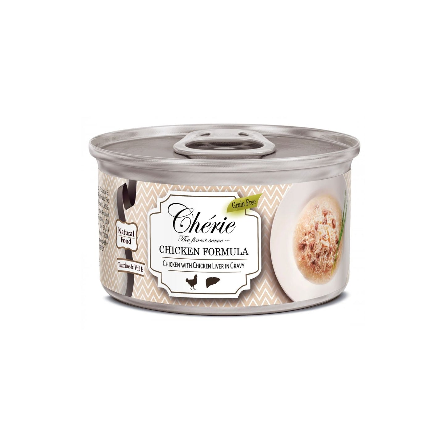 Cherie Adult Cat, Hrana Umeda pentru Pisici Adult, Mix Pui si Ficat in Sos, Fara Cereale, 80g