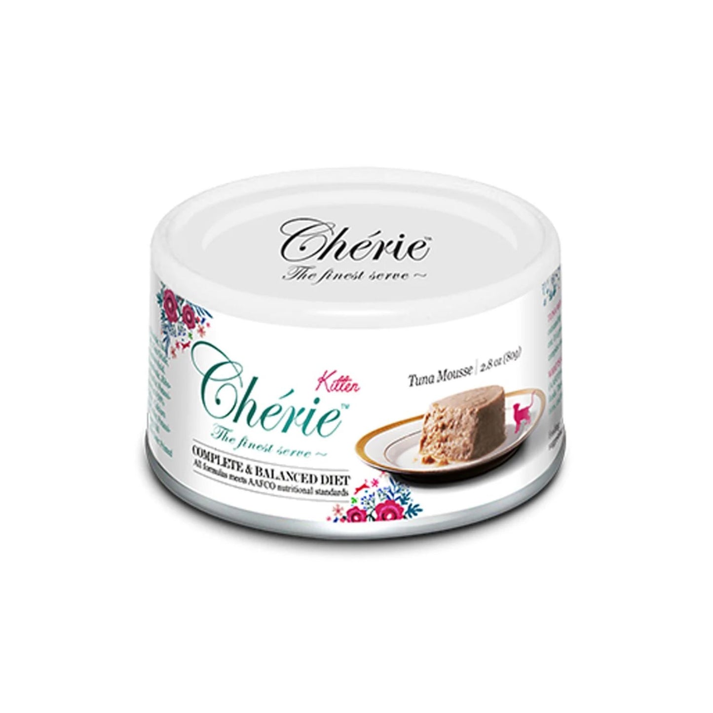 Cherie Kitten Cat, Hrana Umeda Mousse pentru Pisici Junior, cu Ton, Fara Cereale, 80g