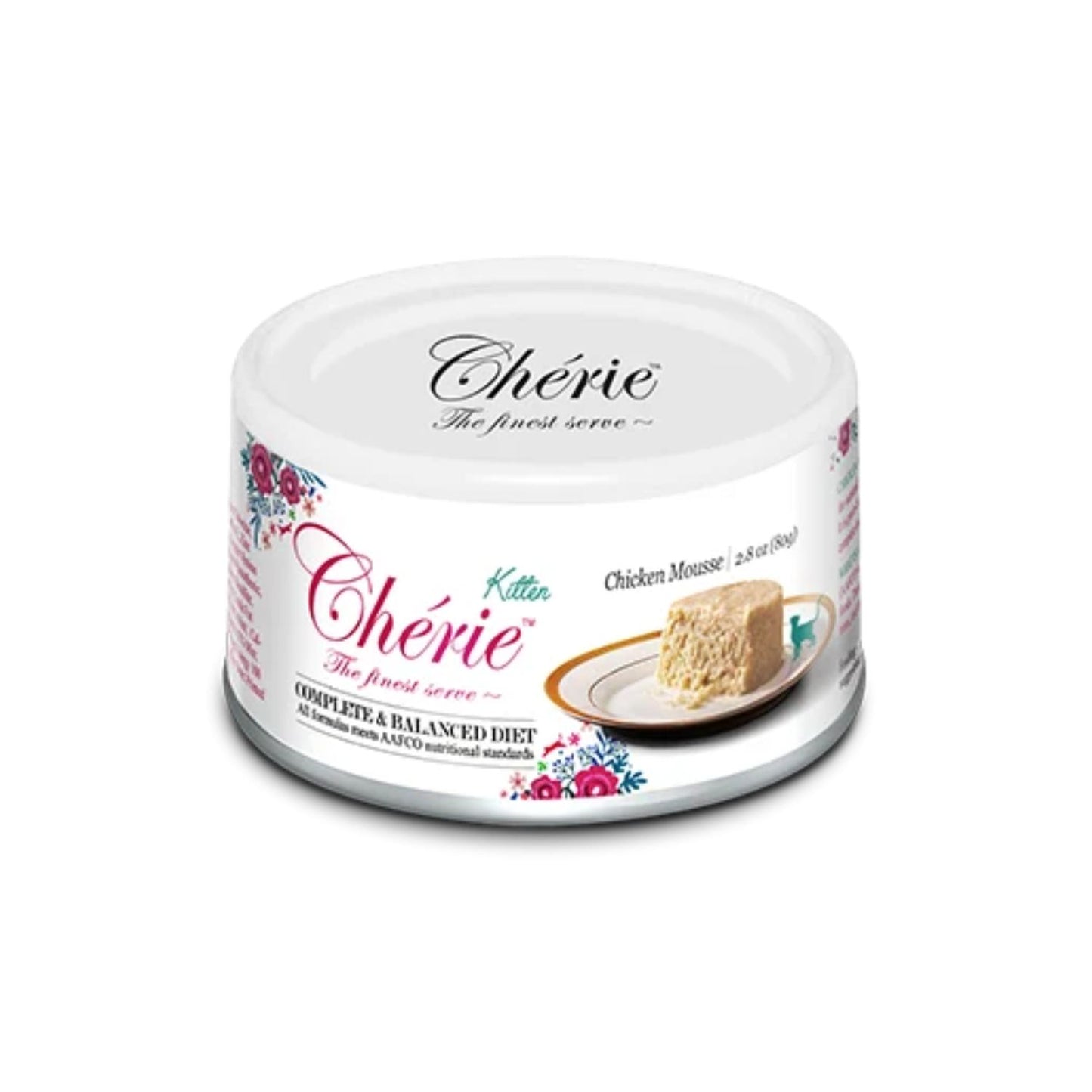 Cherie Kitten Cat, Hrana Umeda Mousse pentru Pisici Junior, cu Pui, Fara Cereale, 80g