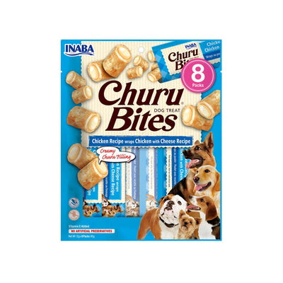 Churu Bites Recompense pentru Caini, cu Pui si Branza, Fara Cereale, 8 x 12g