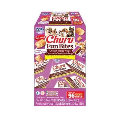 Churu Dog Fun Bites Recompense pentru Caini, cu Pui si Cartof Dulce, Fara Cereale, 8 x 12g