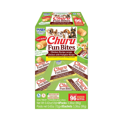 Churu Dog Fun Bites Recompense pentru Caini, cu Pui si Dovleac, Fara Cereale, 8 x 12g