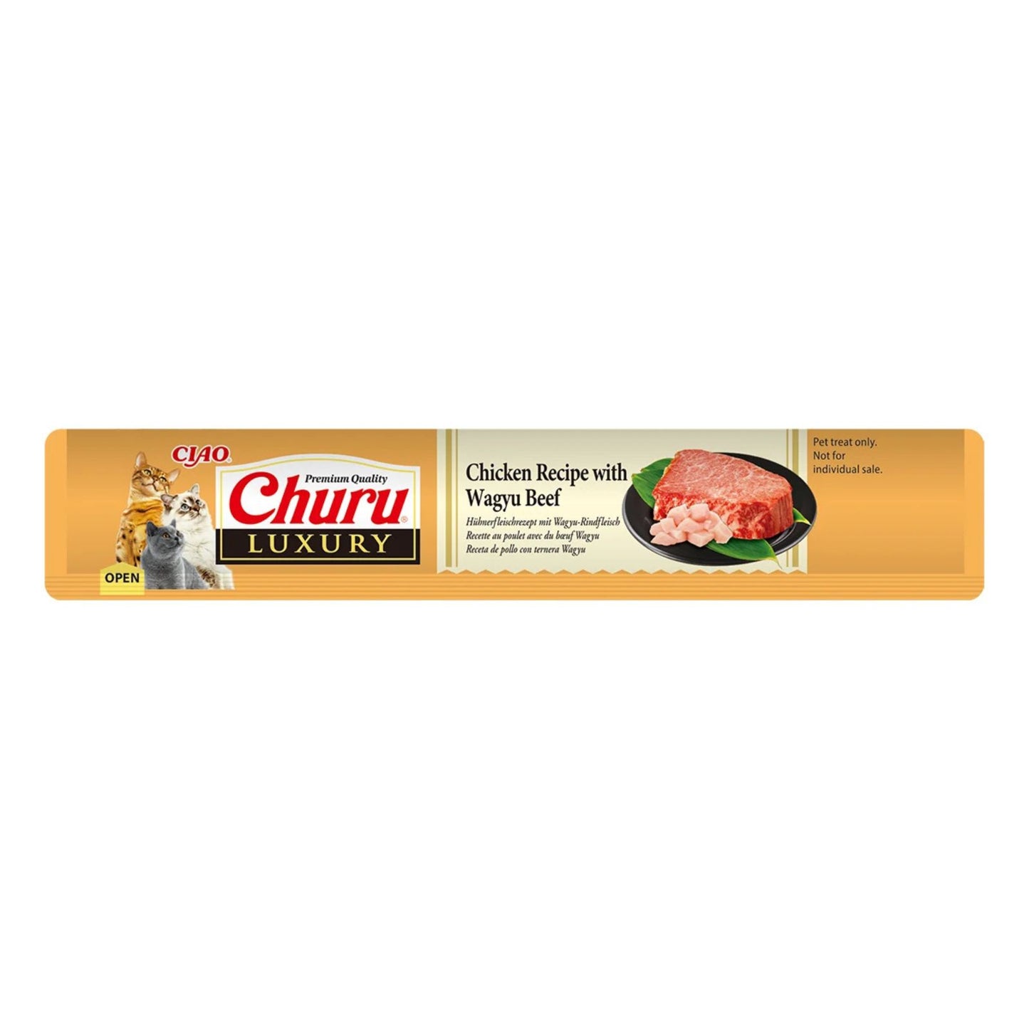 Churu Luxury, Recompensa Cremoasa pentru Pisici, cu Ton si Vita Wagyu, Fara Cereale, 4x14g