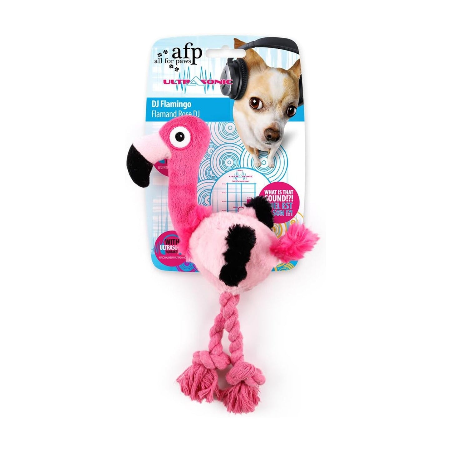 ALL FOR PAWS DJ Flamingo Ultrasonic Jucarie pentru Caini, 27cm