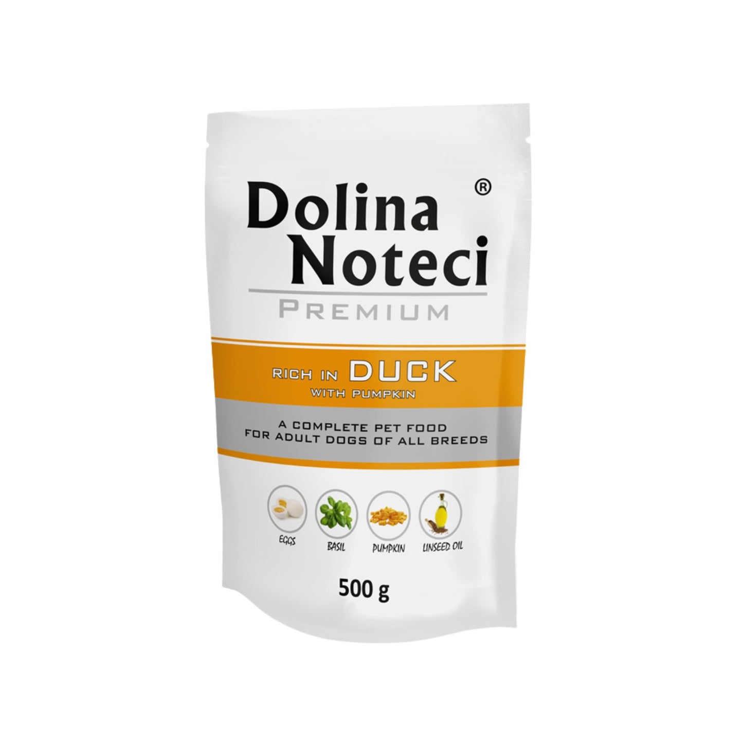 Dolina Noteci Premium Hrana Umeda Caini cu Rata si Dovleac, Fara Cereale, 500g