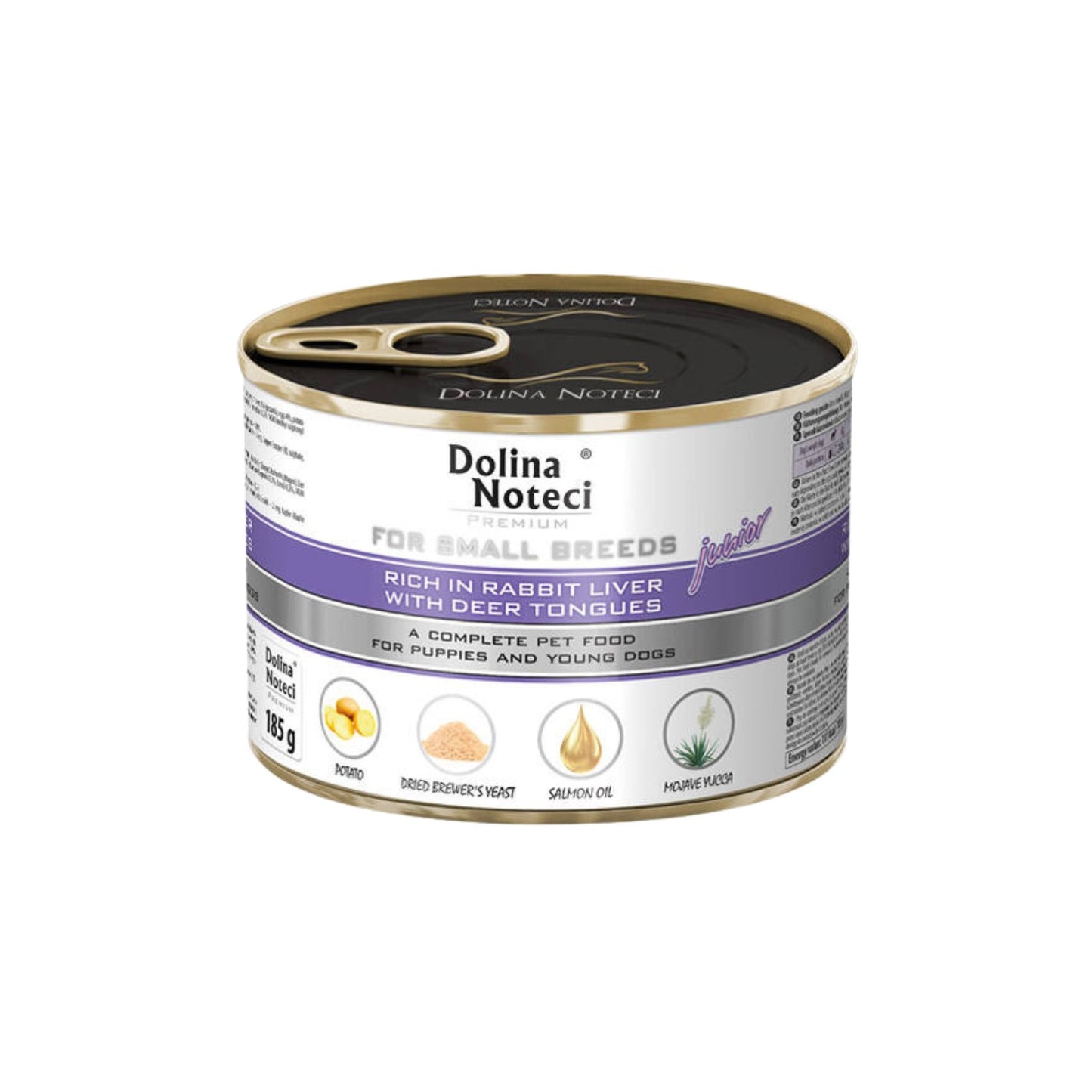 Dolina Noteci Premium Hrana Umeda pentru Caini Junior Talie Mica cu Ficat de Iepure si Limba de Caprioara,  Fara Cereale, 185g