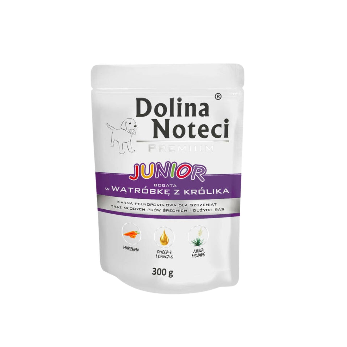Dolina Noteci Premium Hrana Umeda pentru Caini Junior cu Ficat si Iepure, Fara Cereale 300g