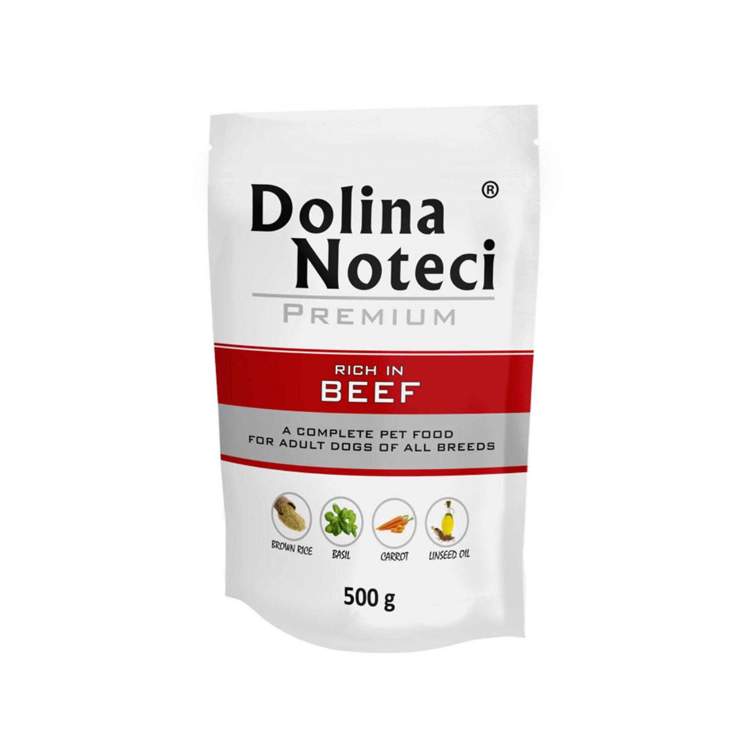Dolina Noteci Premium Hrana Umeda pentru Caini cu Vita 500g