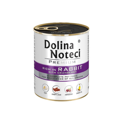 Dolina Noteci Premium, Hrana Umeda pentru Caini, cu Iepure si Merisoare, Fara Cereale, 800g