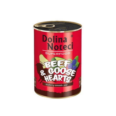 Dolina Noteci Superfood Hrana Umeda pentru Caini, cu Vita si Inimi de Gasca, Fara Cereale, 400g/800g
