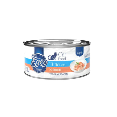 EGEO CATADULT TUNA WITH SALMON JELLY, Hrana umeda pentru Pisici Adult, Ton cu Somon, Fara Cereale, 85g