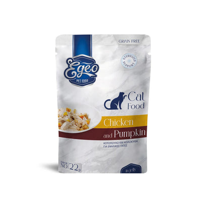 EGEO Hrana Umeda pentru Pisici Adult, cu Pui si Dovleac in Jeleu, 85g