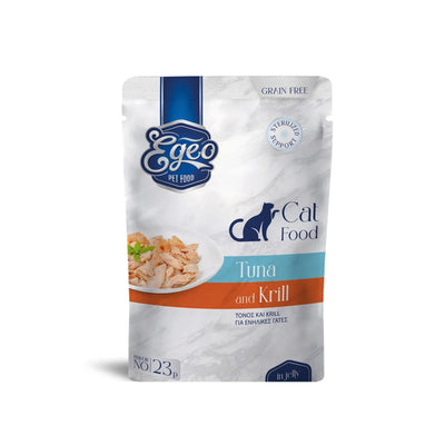 EGEO Hrana Umeda pentru Pisici Adult, cu Ton si Krill in Jeleu 85g