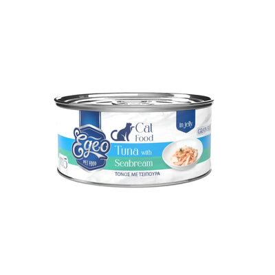 EGEO TUNA WITH SEABREAM JELLY, Hrana umeda pentru Pisici Adult, Cu Ton si Dorada, Fara Cereale, 85g