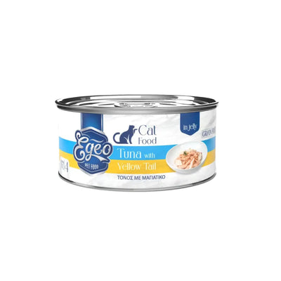 EGEO TUNA WITH YELLOW TAIL JELLY, Hrana umeda pentru Pisici Adult, Cu Ton si Yellow Tail, Fara Cereale, 85g
