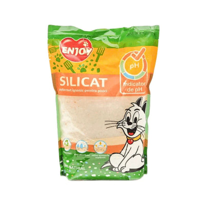 Enjoy Silicat, Asternut Igienic pentru Litiera, cu Indicator de pH Urinar, Monitorizare Sanatate prin Schimbarea Culorii, 5L