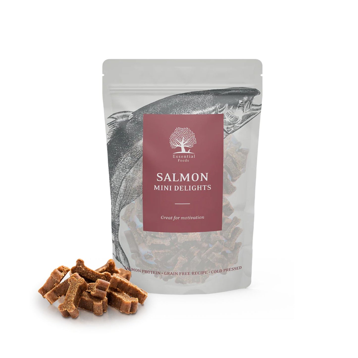 Essential Salmon Mini Delights, Recompense Naturale pentru Caini, cu Somon, 100g