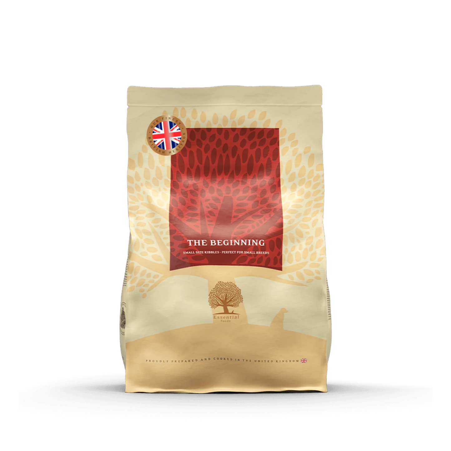 Essential The Beginning Small Breed, Hrana uscata pentru Caini Junior, Talie Mica, cu Pui, Rata si Somon, Crocheta Mica, 2.5kg