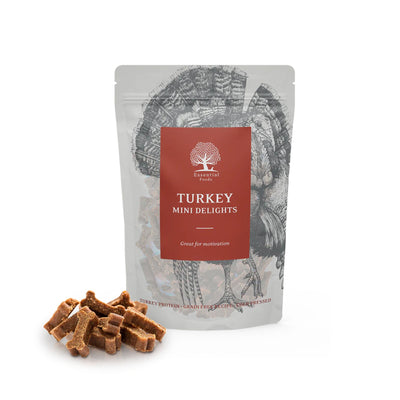 Essential Turkey Delights, Recompense Naturale pentru Caini, cu Curcan, 100g