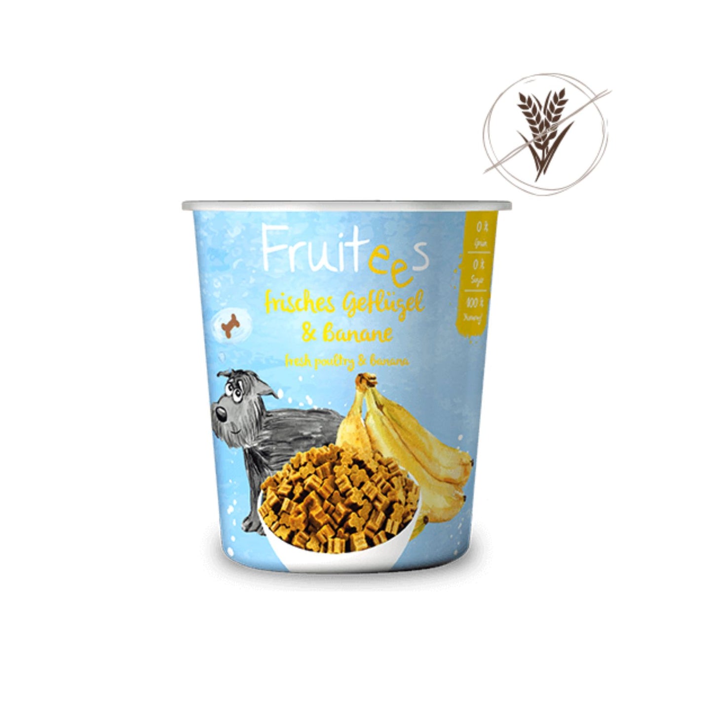 Bosch Fruitees Poultry & Banana, Recompense pentru Caini, Grain-Free cu Pui Proaspat si Banane, Semi-Umede, 200g