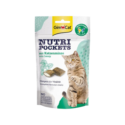 GimCat Nutri Pockets, Recompense Crocante pentru Pisici, cu Catnip si Multivitamine, 60g