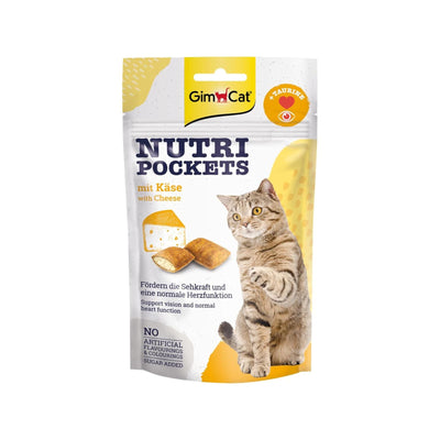 GimCat Nutri Pockets, Recompense Crocante pentru Pisici cu Branza, 60g
