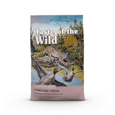 Hrana uscata pentru pisici Taste of the Wild Lowland Creek cu Rata si Prepelita, 2kg / 6.6kg