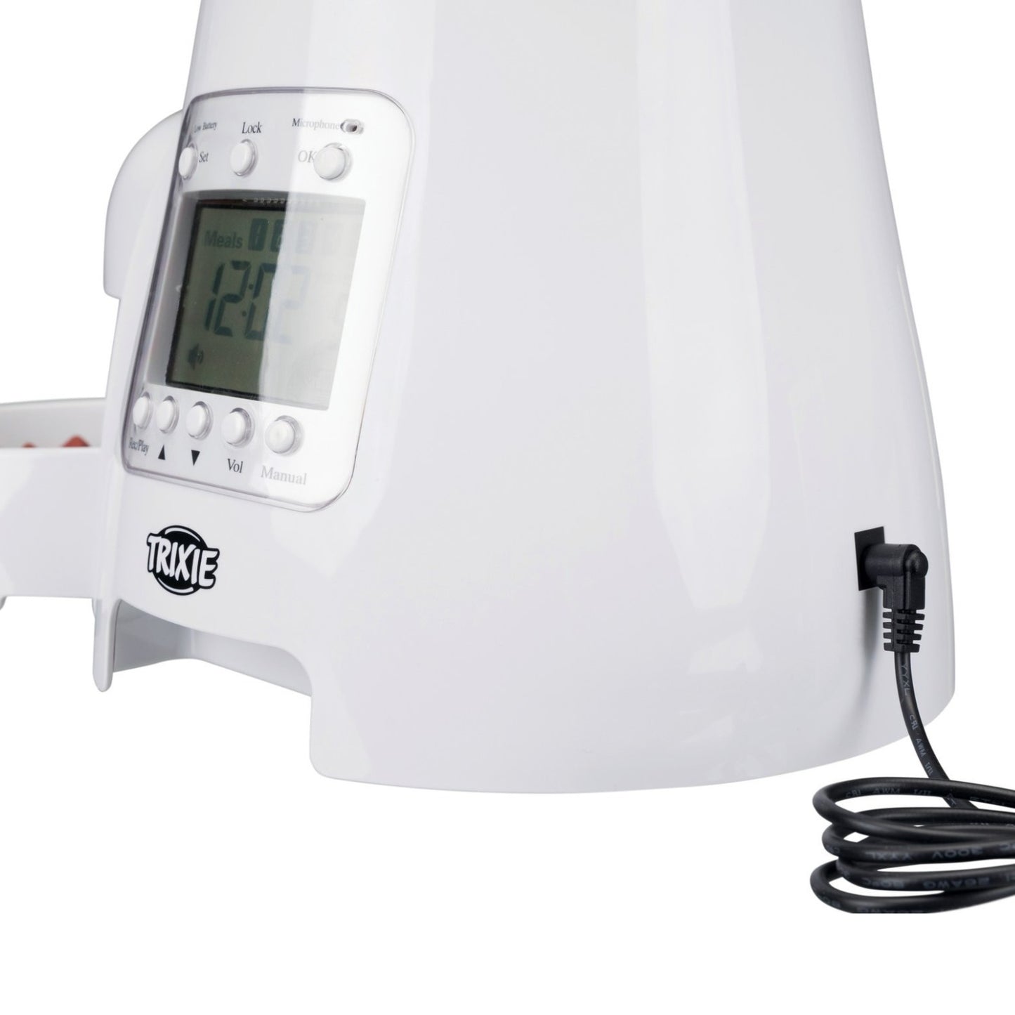 Hranitor Automat Pisici si Caini Trixie TX7, Programabil 5 Mese/Zi cu Mesaj Vocal, 5L, Alb