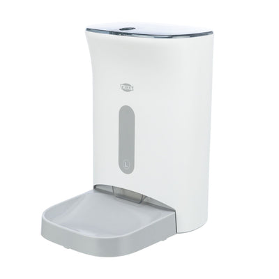 Hranitor Automat Programabil Trixie TX8 2.0, 4 Mese/Zi cu Mesaj Vocal, 4.5L, Alb/Gri