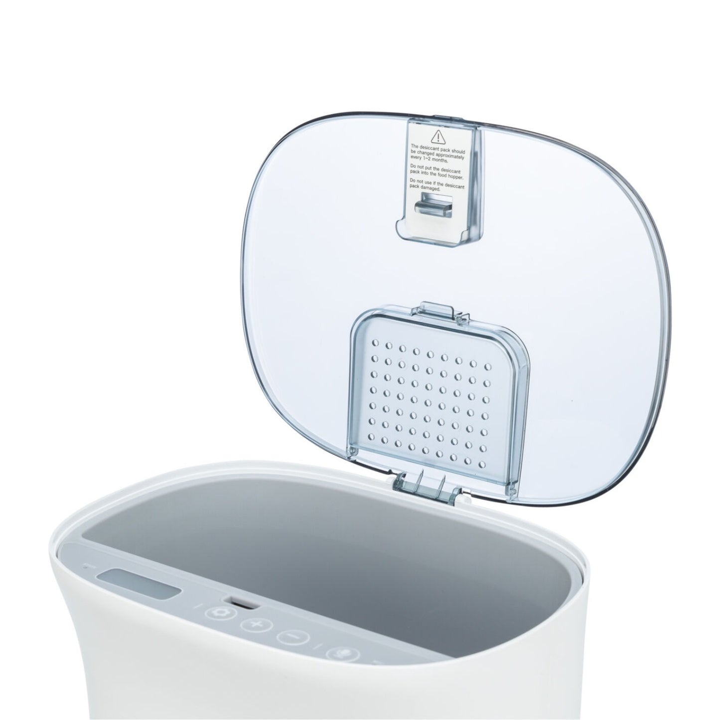 Hranitor Automat Programabil Trixie TX8 2.0, 4 Mese/Zi cu Mesaj Vocal, 4.5L, Alb/Gri