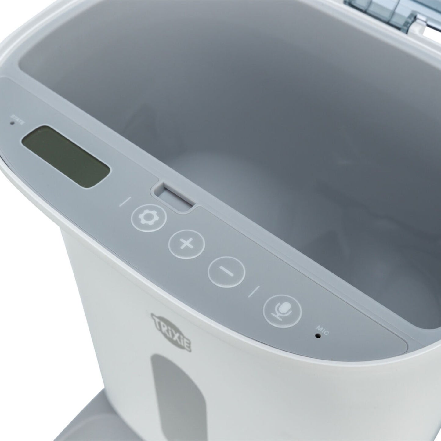 Hranitor Automat Programabil Trixie TX8 2.0, 4 Mese/Zi cu Mesaj Vocal, 4.5L, Alb/Gri