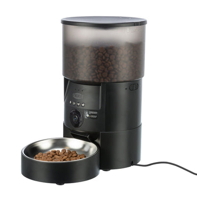 Hranitor Automat Smart Trixie TX-C cu Camera si Control prin Aplicatie, 10 Mese/Zi, 3L, Negru