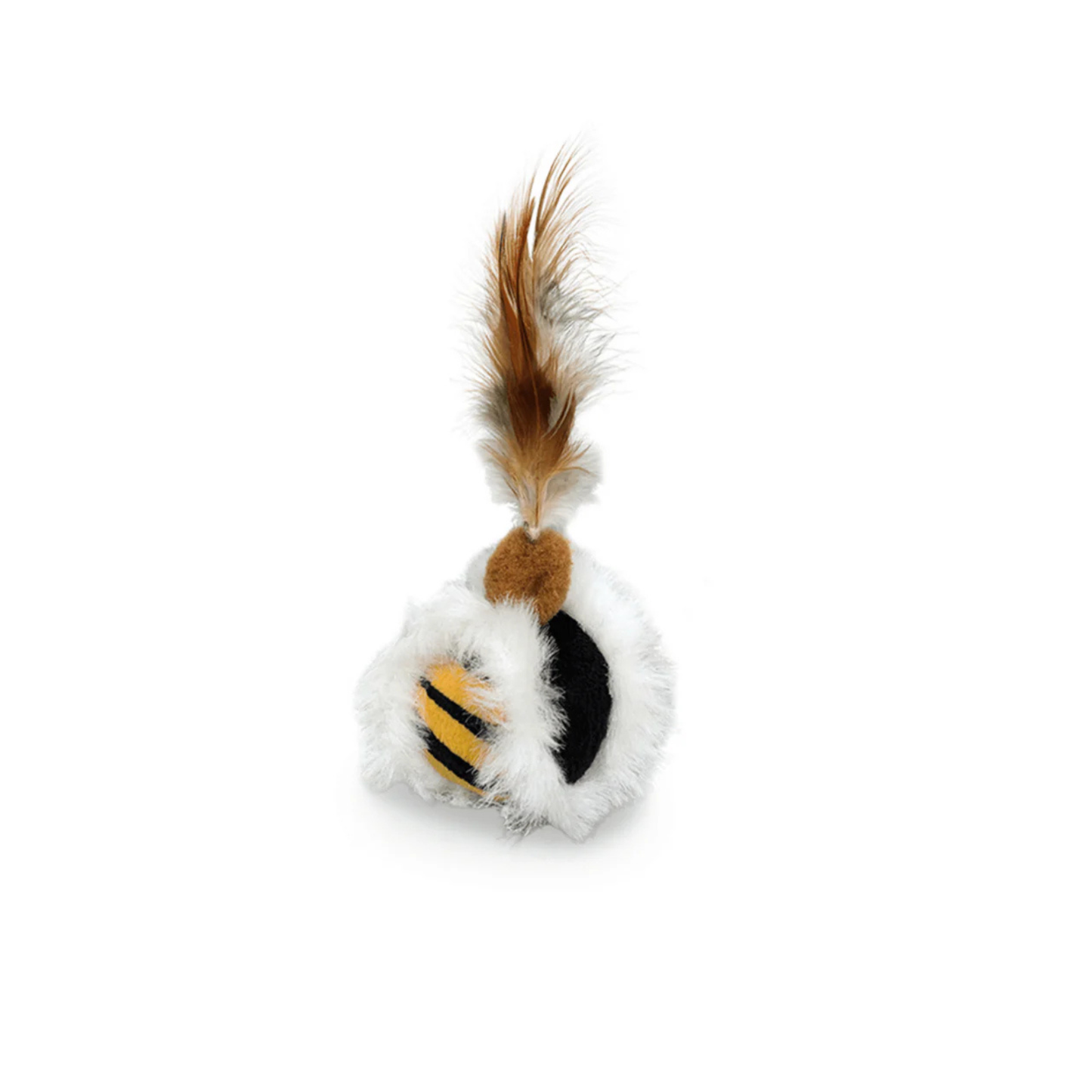 Jucarie Interactiva Nobby, Minge de Plus cu Pene si Catnip, 5cm
