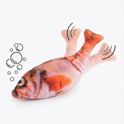 Jucarie Interactiva Pisici Camon, Peste Dansator Gold, Incarcare prin USB, 26cm