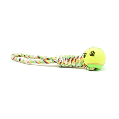 Jucarie pentru Caini Enjoy, Sfoara cu Minge de Tenis, 35 cm