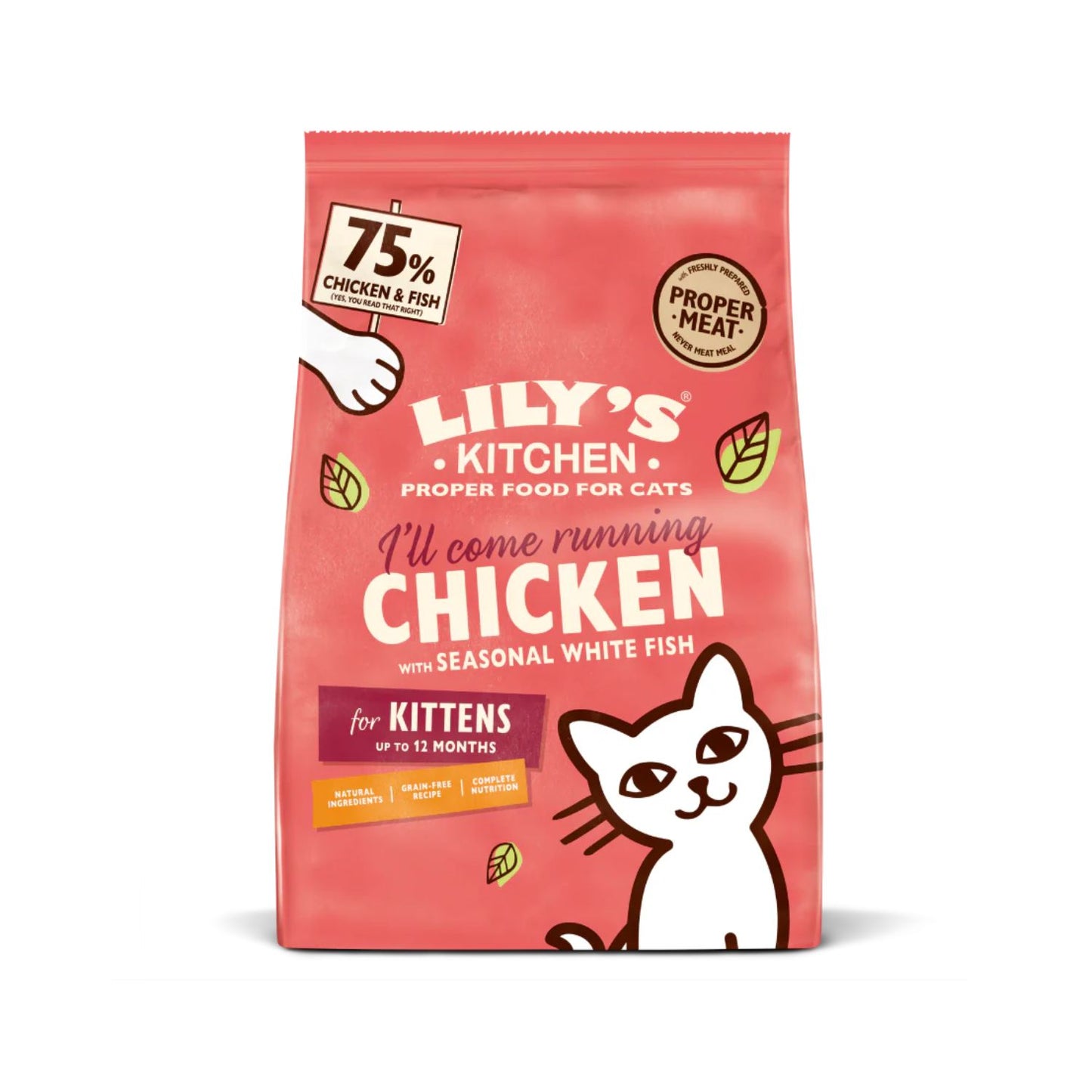 Lily's Kitchen I'll Come Running, Hrana Uscata pentru Pisici Junior, cu Pui Proaspat si Peste Alb, Fara Cereale, 800g