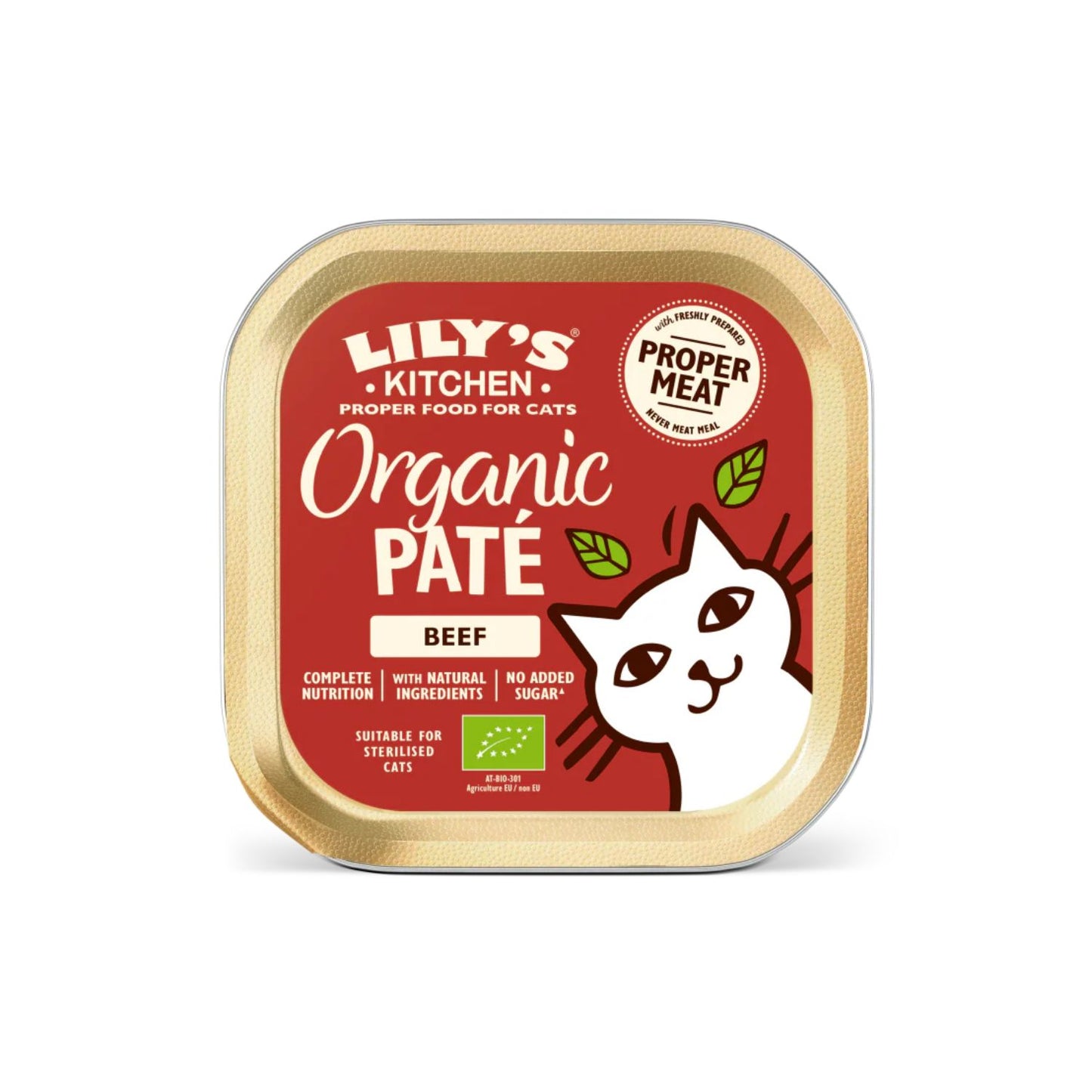 Lily's Kitchen, Hrana Umeda pentru Pisici Adult, Pateu Organic cu Vita, Fara Cereale, 85g