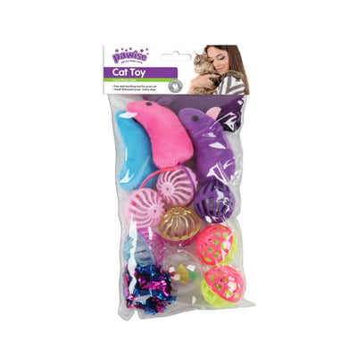 Pawise Mega Pack - Set 13 Jucarii Interactive pentru Pisici (Minge si Soricel)