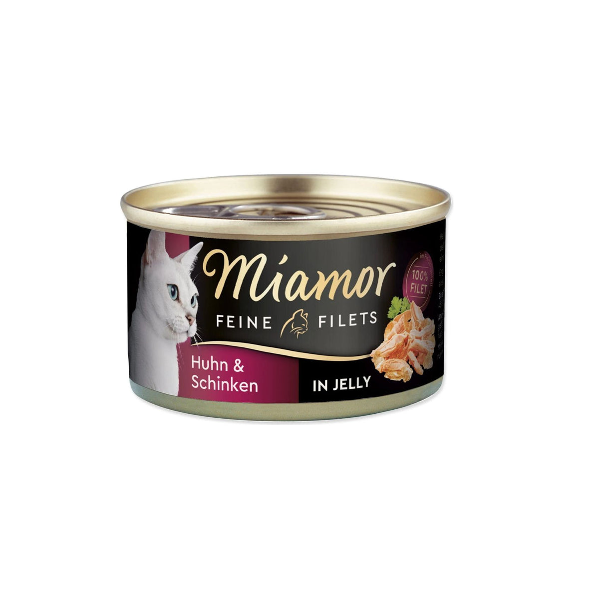 Miamor Feine Filets Hrana Umeda pentru Pisici Adult, Filet Pui cu Sunca in Aspic, 100g