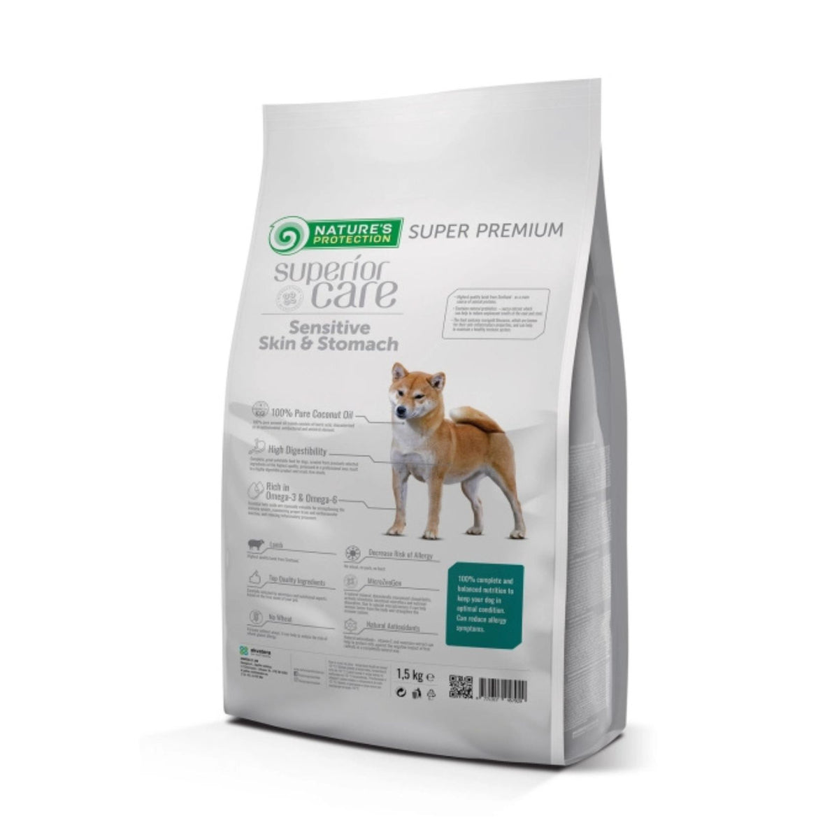 Nature's Protection Superior Care Sensitive Skin & Stomach, Hrana Uscata pentru Caini Adult, Toate Rasele, cu Miel, 1.5kg / 10kg