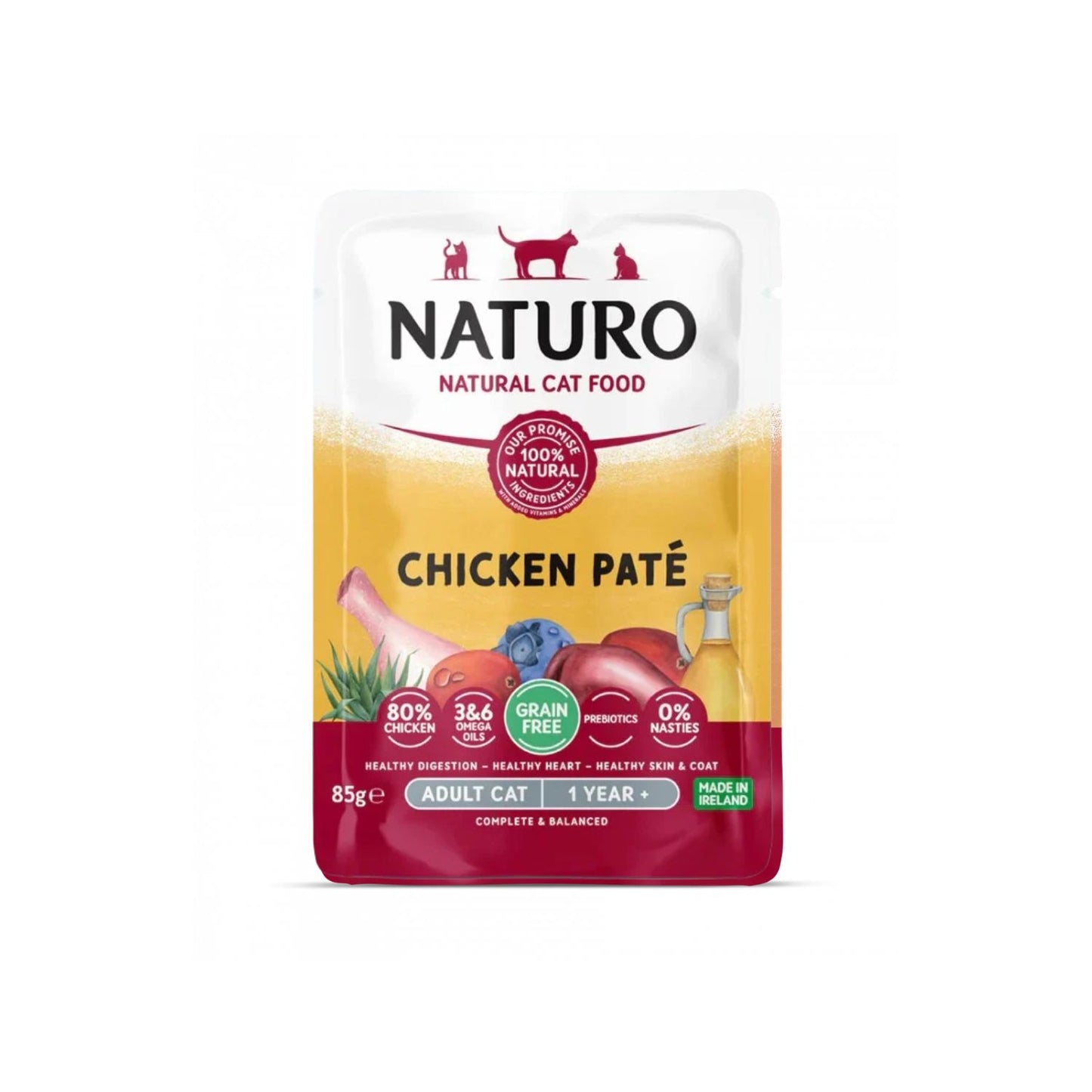 Naturo Adult Cat, Hrana Umeda Mousse pentru Pisici Adulta, cu Pui, Fara Cereale, 85g