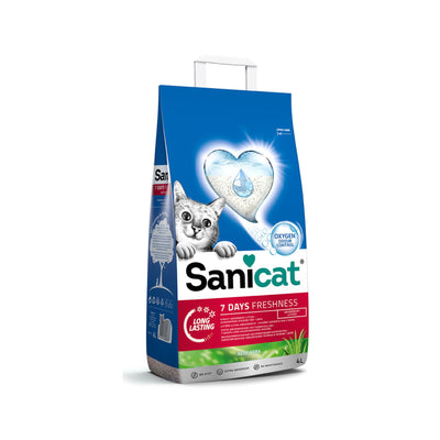 Nisip Absorbant Sanicat 7 Days Aloe Vera, Neaglomerant, Formula "1 Sac = 7 Zile", 4L