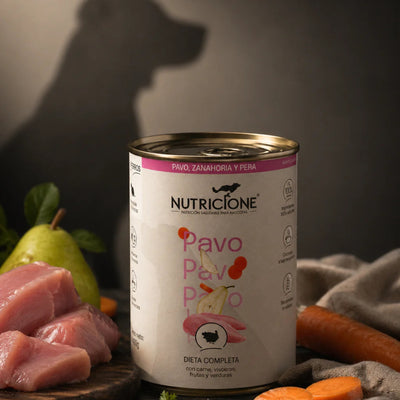 Nutricione Hrana Umeda Gatita Completa pentru Caini, Conserva cu Curcan, 400g/800g