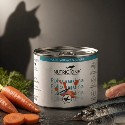 Nutricione Hrana Umeda Gatita Completa pentru Pisici, Conserva cu Pui si Sardina, 400g