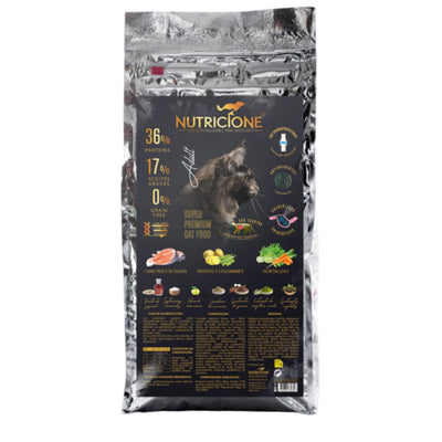 Nutricione Hrana Uscate pentru Pisici Adult, cu Carne Proaspata, Somon, Fara Cereale, 2 kg
