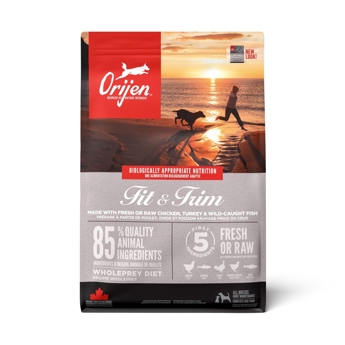 ORIJEN Fit & Trim, Hrana Uscata pentru Caini Adult, Controlul Greutatii, cu Pui, Hering si Curcan, Fara Cereale, 11.4kg
