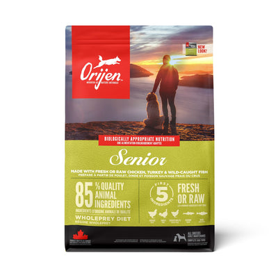 ORIJEN Senior, Hrana Uscata pentru Caini Senior, Toate Rasele, cu Pui, Curcan si Peste, Fara Cereale, 11.4kg
