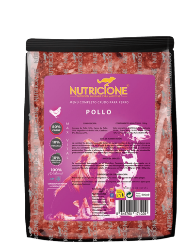 BARF complet pentru câini din carne de pui – Nutricione, ambalaj produs